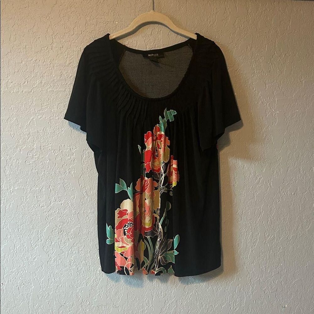 Style-co Women's Black and Red Blouse